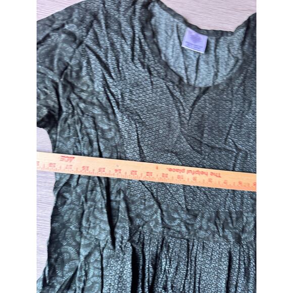 Endless Knot Art Green Rayon Boho Maxi Dress Long Sleeve Back Tie One Size - Picture 5 of 7